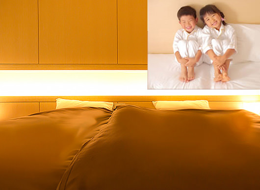 5. お子様連れのお客様へ 一室の料金＋1,500円でお子様の添い寝が可能！